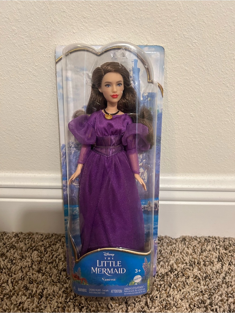 Disney the little mermaid Vanessa Doll in Purple Gown